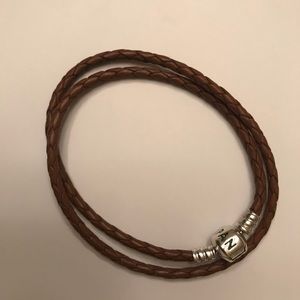 Pandora Jewelry - Pandora Brown Braided Double-Leather Bracelet Pandora Jewelry - Pandora Brown Braided Double-Leather Bracelet